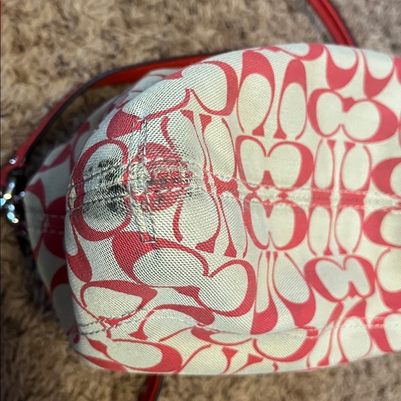 Coach Red and Cream Crossbody Bag - Picture 6 of 8